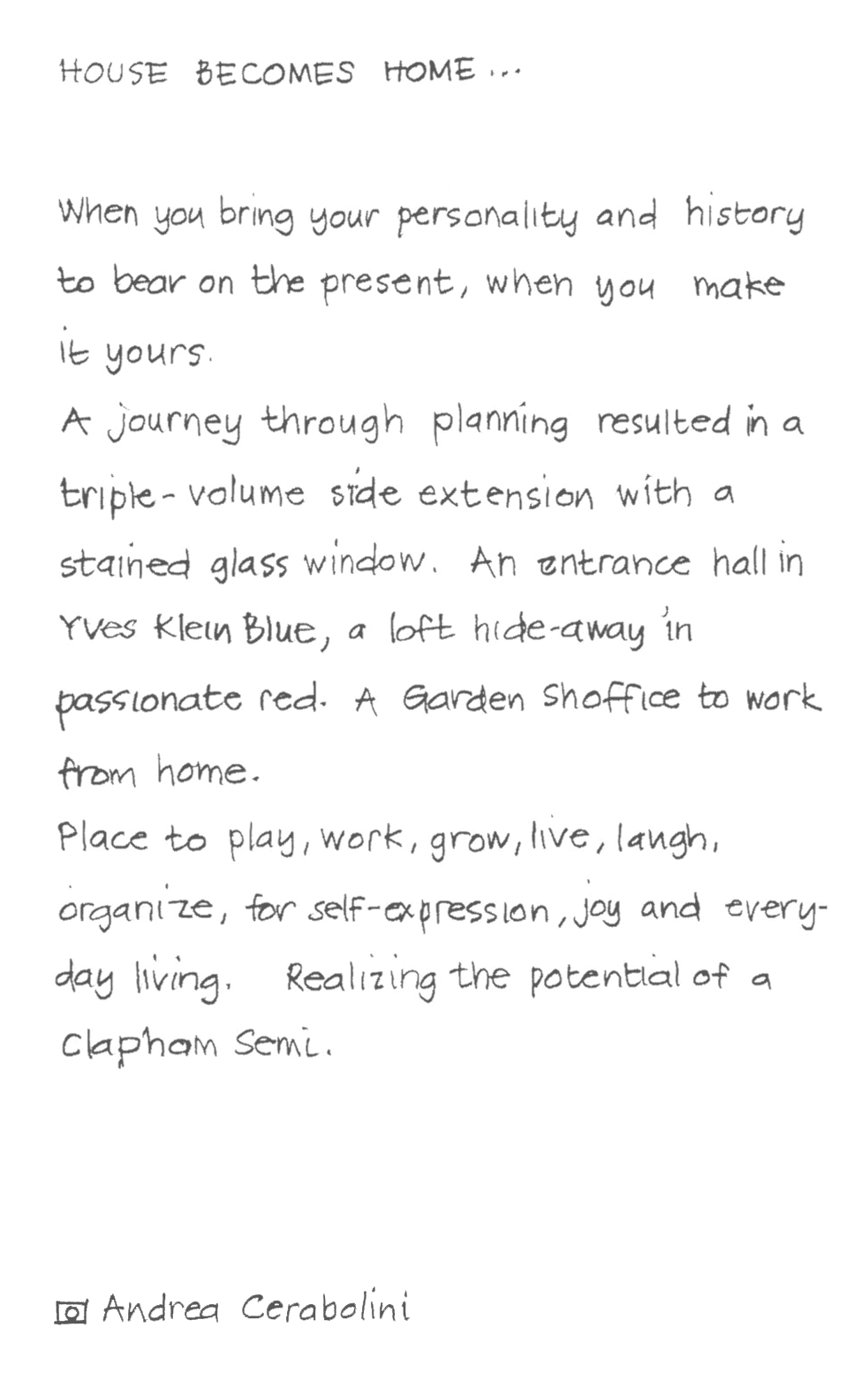 Text describing architectural project